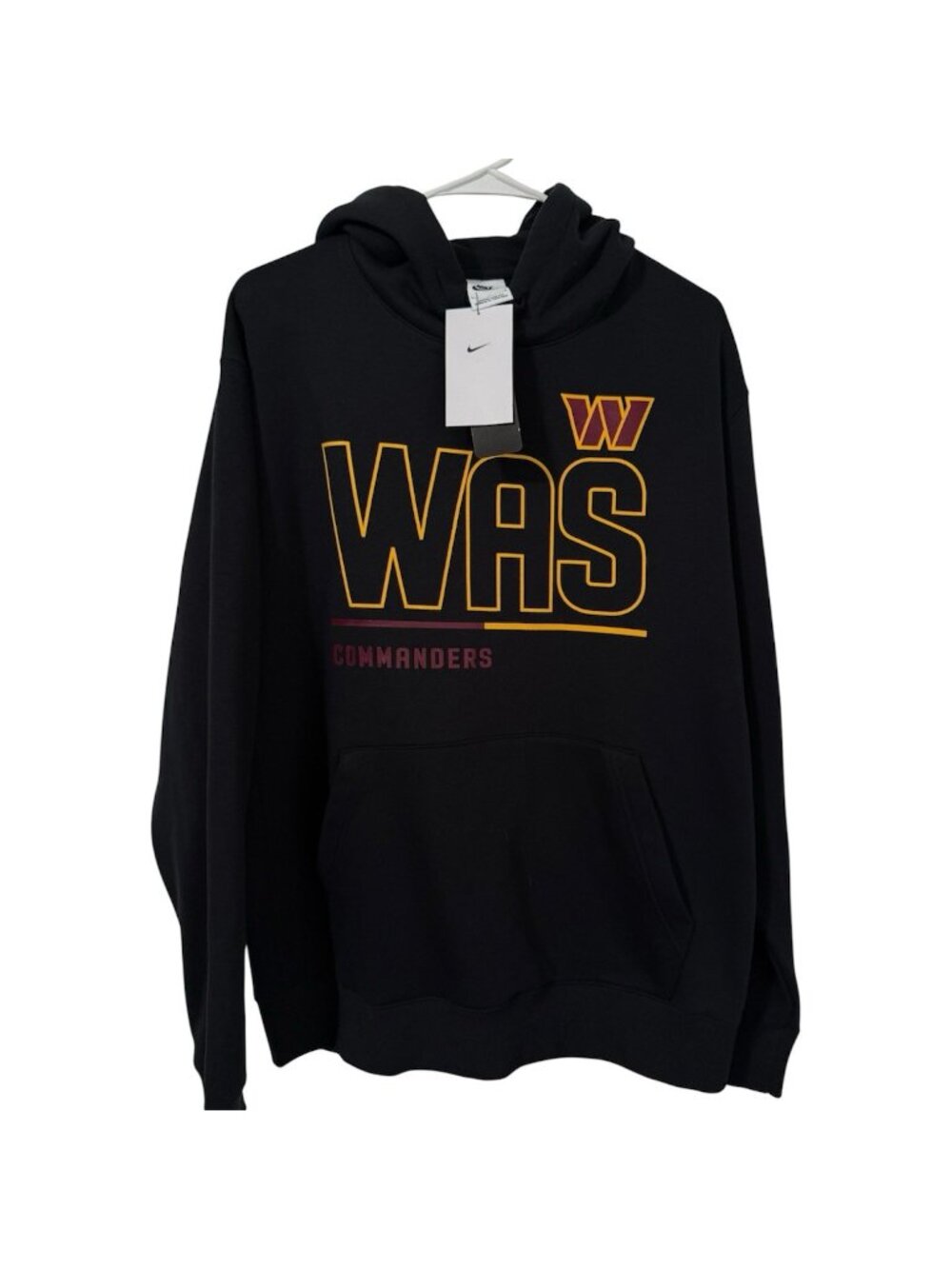 Nike Mens NFL NWT Washington Commanders Men’s L Black Hoodie Fleece Sweatshirt
